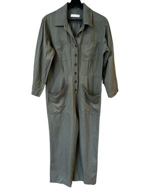 Amour Vert Oceane Jumpsuit Olive Green Size Large Utility Casual Contemporary